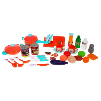 Duża Kuchnia dla dzieci 3+ Interaktywne palniki Światła Dźwięki + Garnki + Atrapy jedzenia